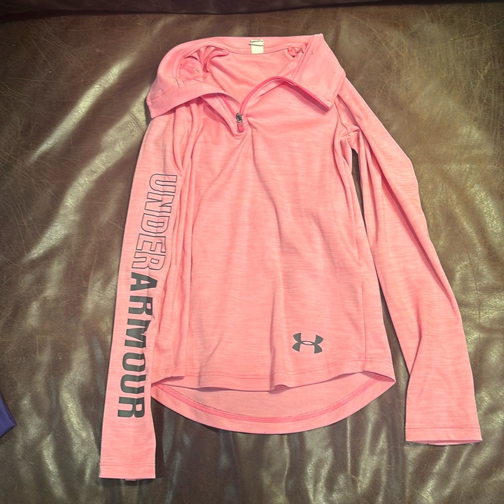 Underarmour 3/4 zip Girls heat gear pullover
